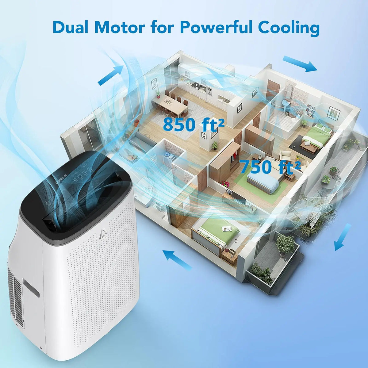 15000 BTU Dark Top Cover 3-in-1 Portable Air Conditioner, Cooling, Dehumidifier & Fan AC Unit, Quiet ≤54dB with Remote, 24H Timer, Window Kit & Air Purification