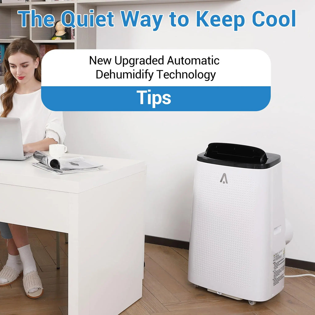 15000 BTU Dark Top Cover 3-in-1 Portable Air Conditioner, Cooling, Dehumidifier & Fan AC Unit, Quiet ≤54dB with Remote, 24H Timer, Window Kit & Air Purification