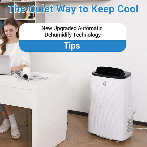 15000 BTU Dark Top Cover 3-in-1 Portable Air Conditioner, Cooling, Dehumidifier & Fan AC Unit, Quiet ≤54dB with Remote, 24H Timer, Window Kit & Air Purification