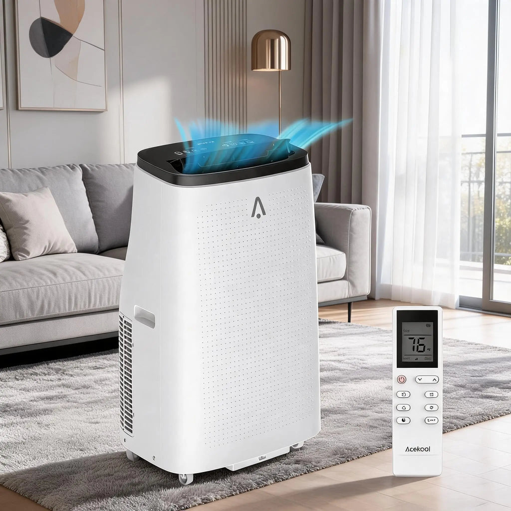 15000 BTU Dark Top Cover 3-in-1 Portable Air Conditioner, Cooling, Dehumidifier & Fan AC Unit, Quiet ≤54dB with Remote, 24H Timer, Window Kit & Air Purification