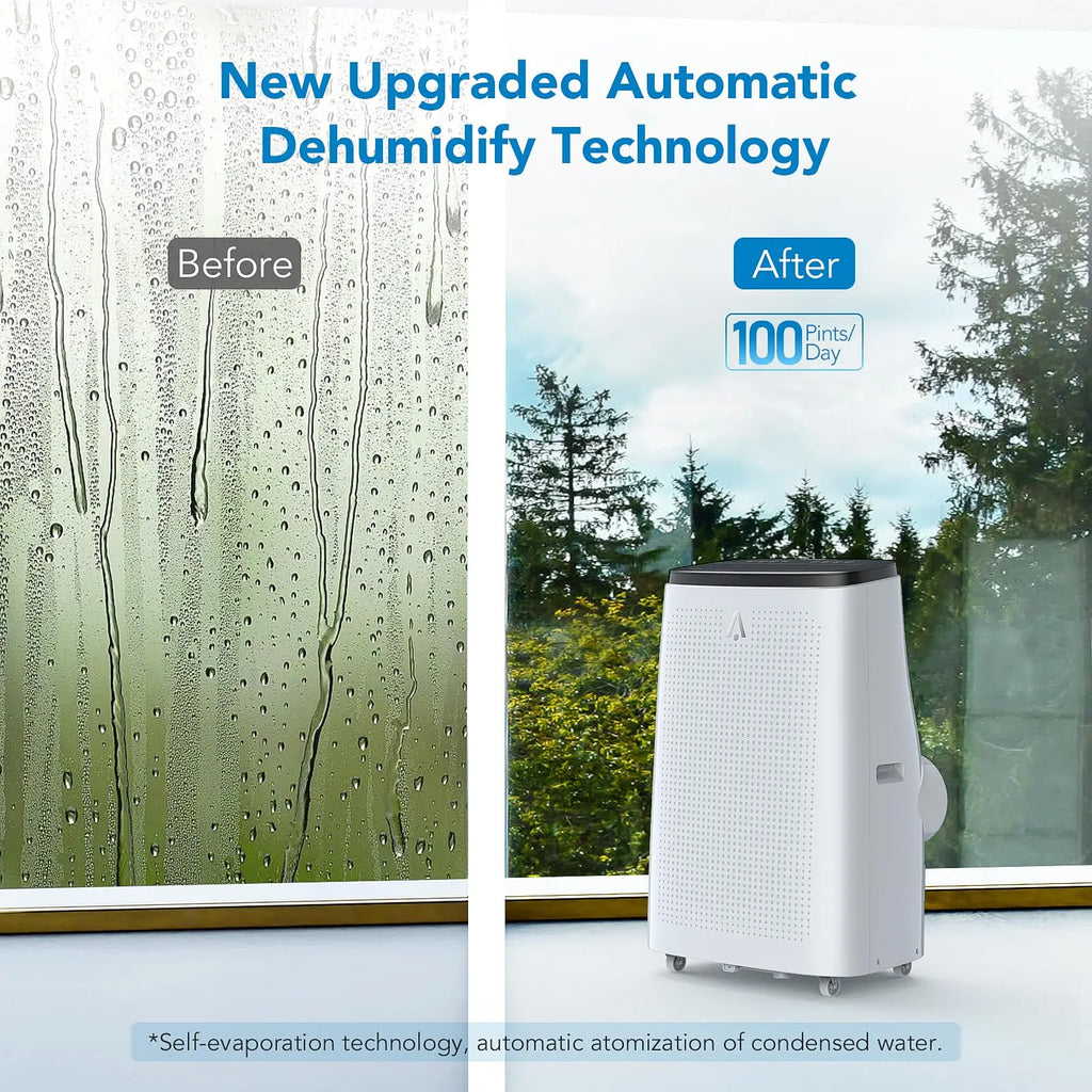 15000 BTU Dark Top Cover 3-in-1 Portable Air Conditioner, Cooling, Dehumidifier & Fan AC Unit, Quiet ≤54dB with Remote, 24H Timer, Window Kit & Air Purification