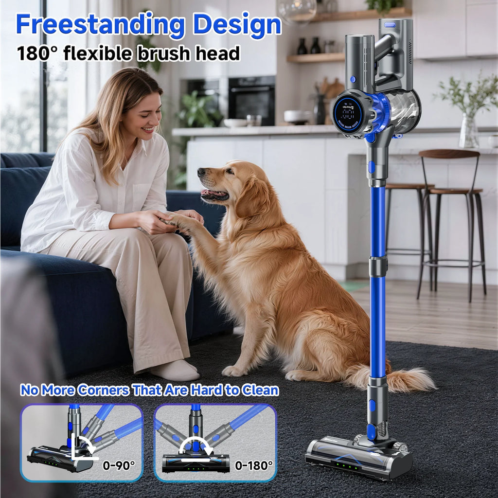 Buylike Wireless Vacuum Cleaner with Large LED Display High Suction Power Portable Dustbuster for Home Cleaning