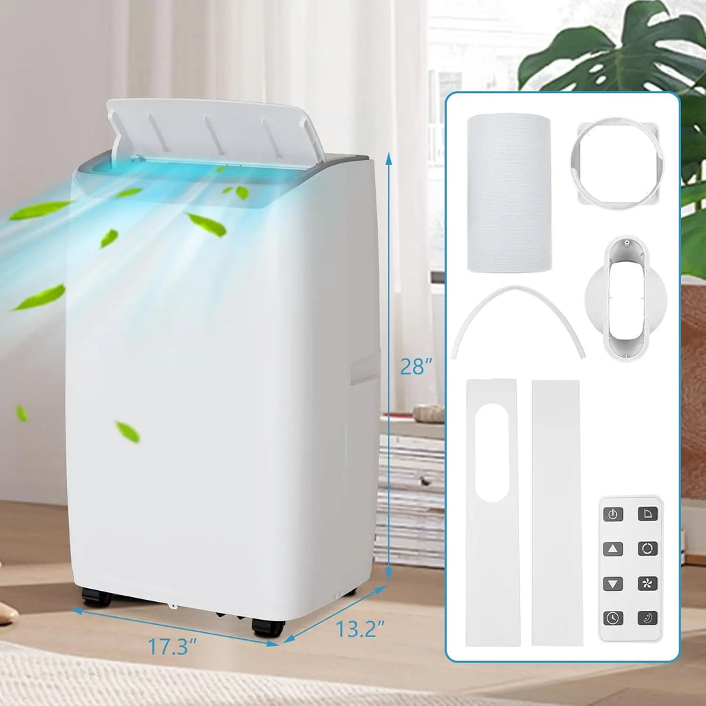 14000 BTU Portable Air Conditioner Fast Cooling Up To 750 Sq Ft 3 In 1 Portable AC Unit With Cool Dry And Fan Modes 24H Timer Function And Remote Control For Room Office
