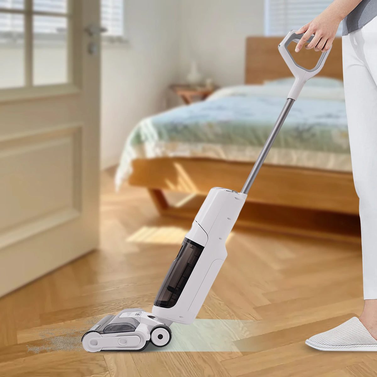 Smart Wet Dry Vacuum Cordless 600ml Dual Tank Floor Cleaner Brushless Motor Quiet Vacuum for Pet Rooms Baby Rooms Marble