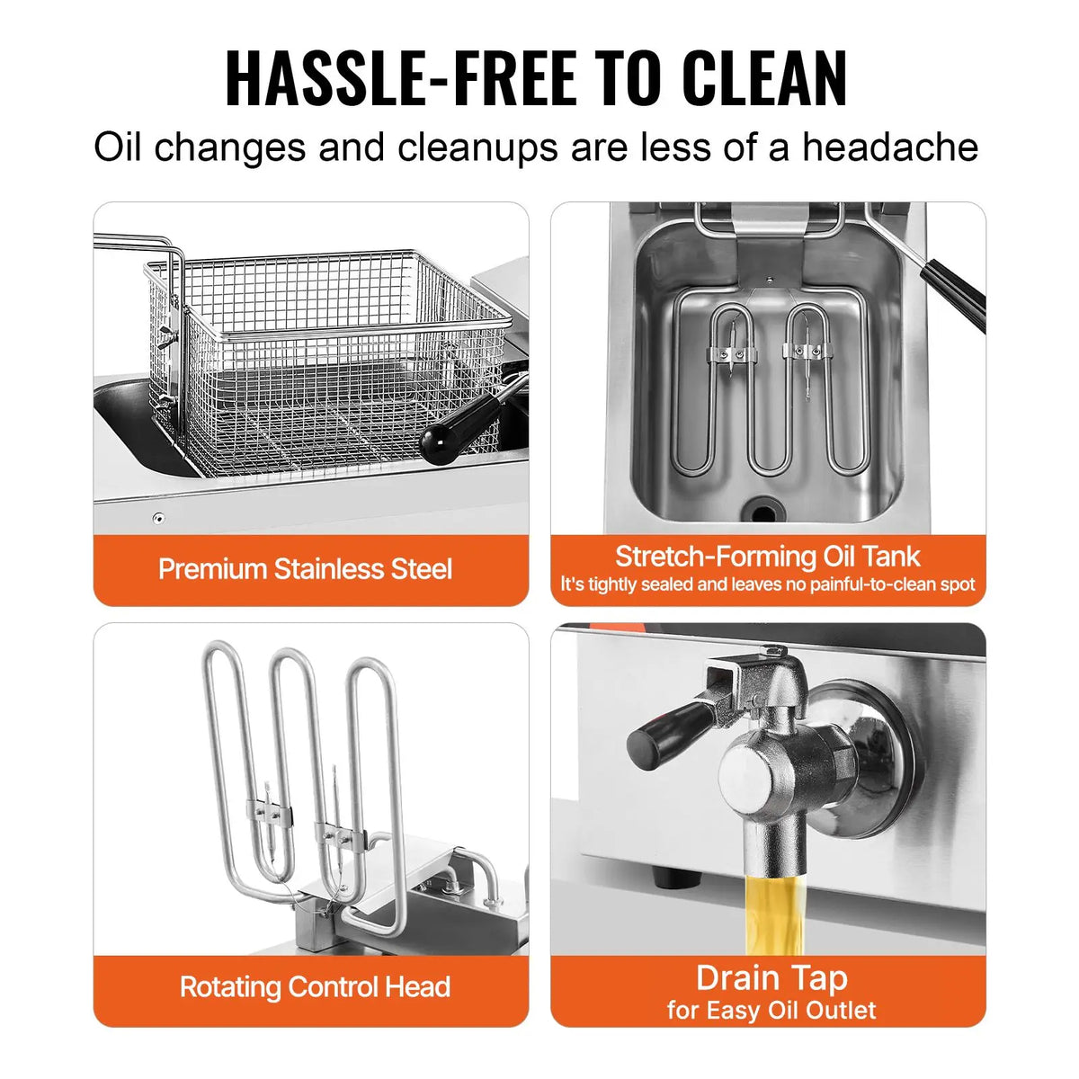 Commercial Deep Fryer 3500W, Dual Tank Electric Countertop Fryer, 2 x 9Qt / 8.5L Double Oil Fryer with 2 Baskets, 1mm Thickened Stainless Steel, Time & Temp Control, for Kitchen Restaurant Use