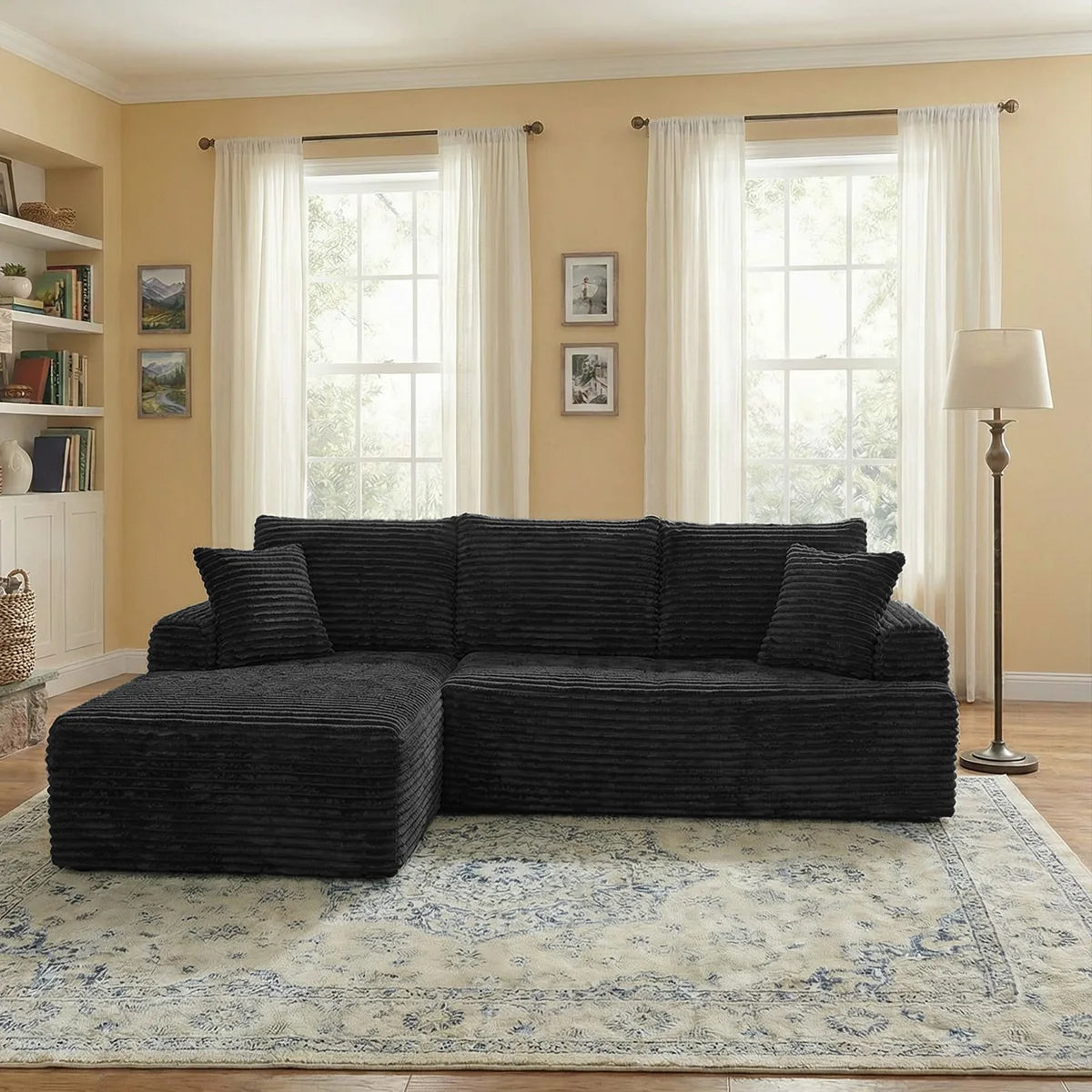 95'L L-shaped Modular Sofa - Modern Living Room Design - Comfortable - No Assembly Required - Popular Non-Rigid Combination Sofa