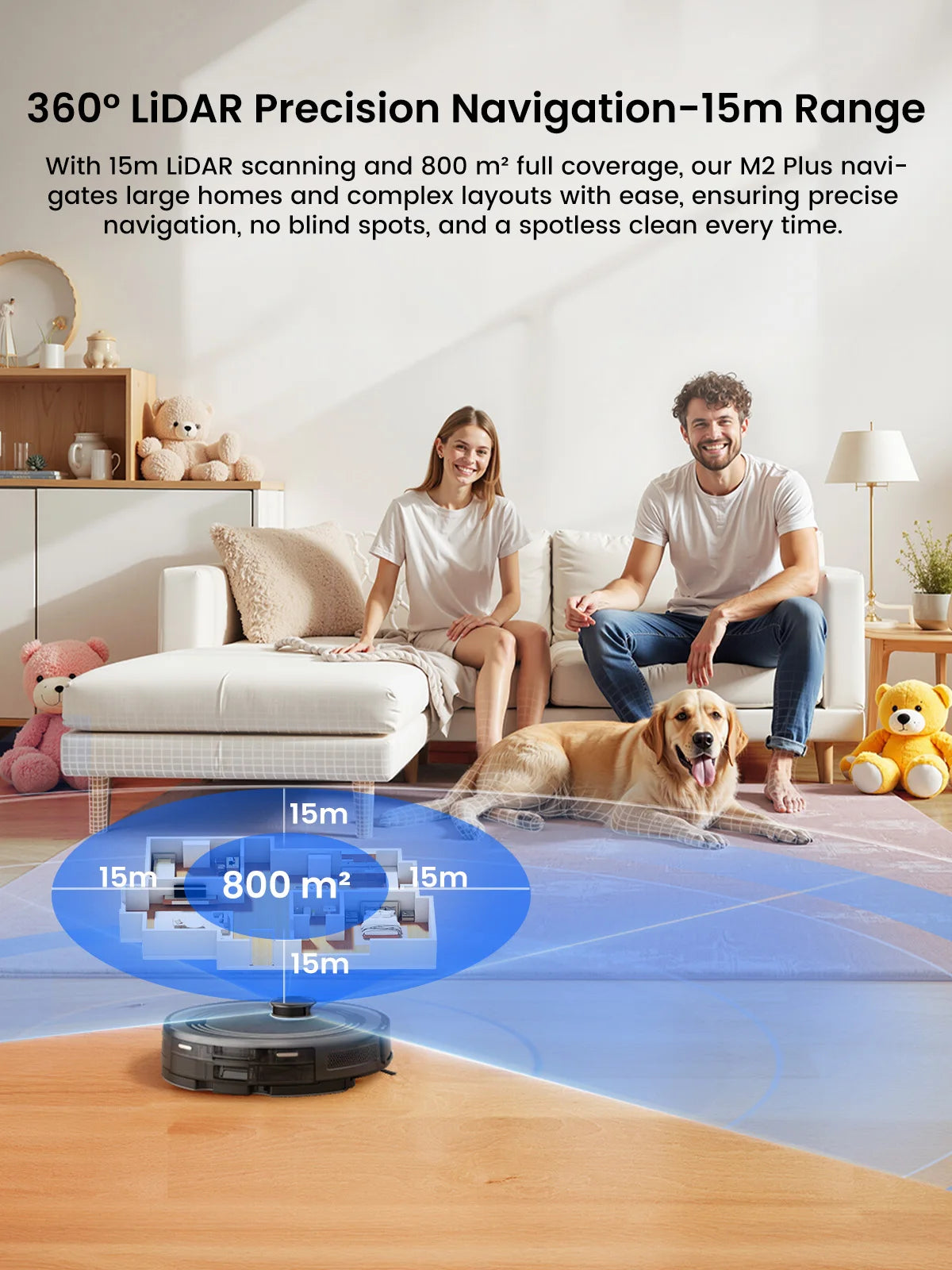 Lefant M2 Plus Robot Vacuum and Mop,Self-Emptying Vacuum Cleaner,6000Pa Suction,dToF Laser Navigation, for Hard Floors & Carpets