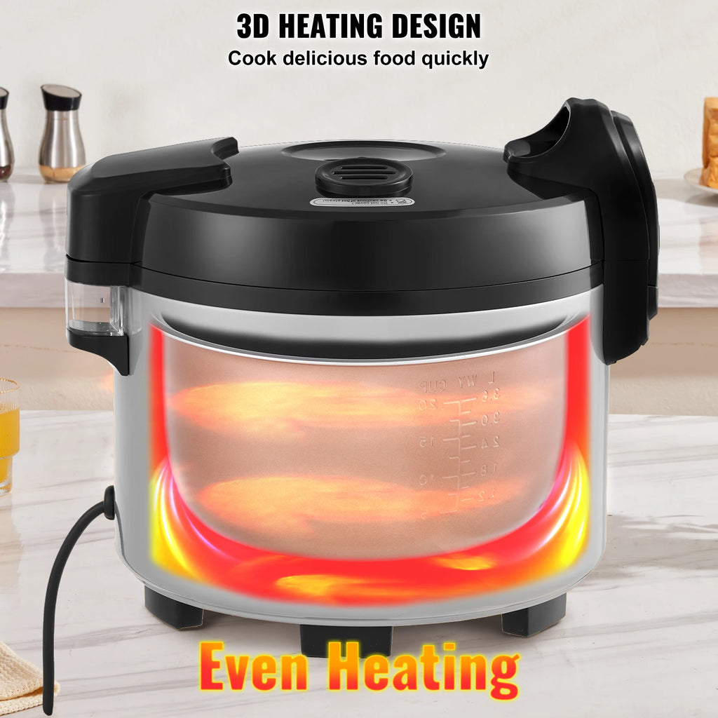 SucceBuy Commercial Rice Cooker 60/70 Cup Capacity Rice Cooker 13/15 L with Nonstick Inner Pot Fast Cooking with Rice Cup Paddle