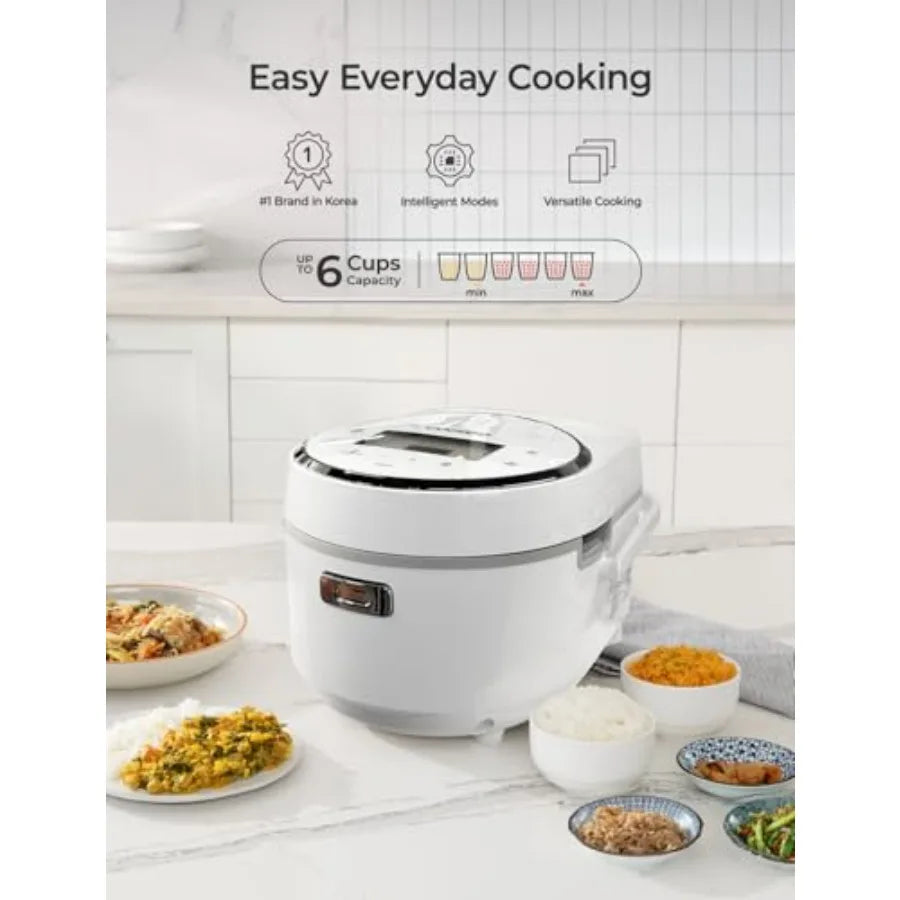 Micom Rice Cooker 8-Cup Uncooked / 16-Cup Cooked with Nonstick Inner Pot, Large Rice Maker with 9 Menu Options, Fuzzy Logic Technology, Auto Clean Mode, LCD Display