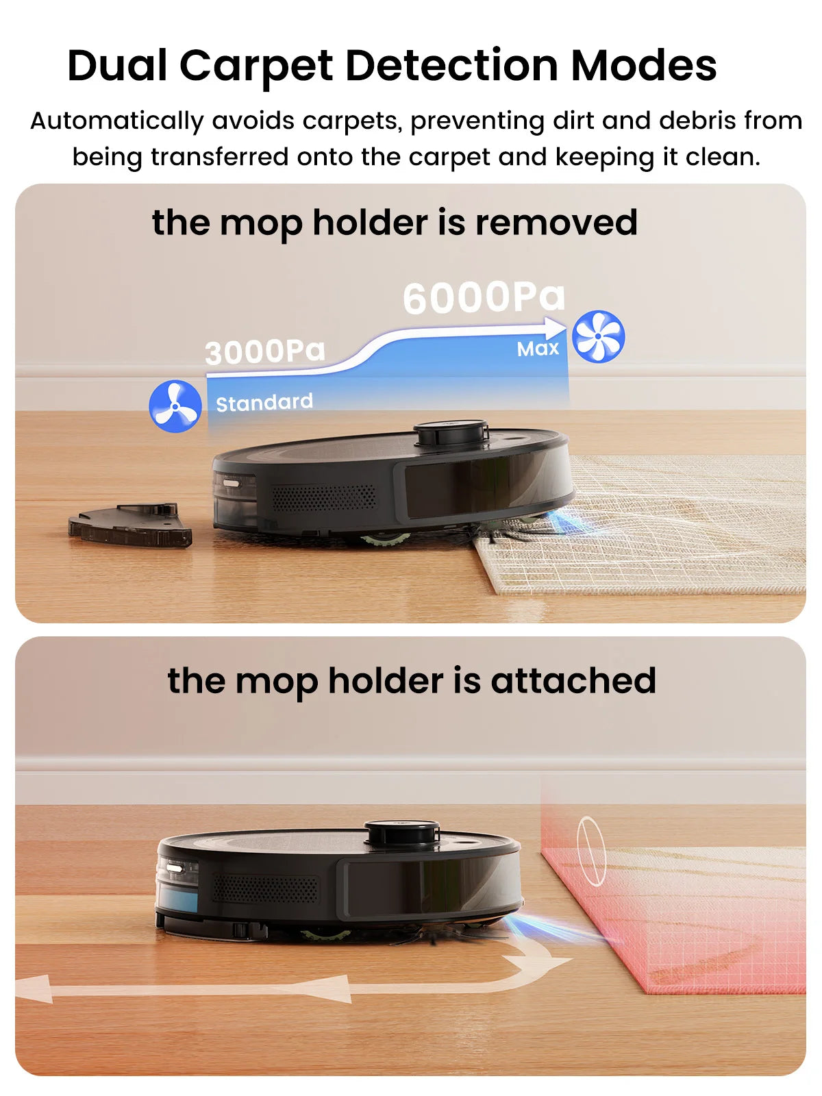 Lefant M2 Plus Robot Vacuum and Mop,Self-Emptying Vacuum Cleaner,6000Pa Suction,dToF Laser Navigation, for Hard Floors & Carpets