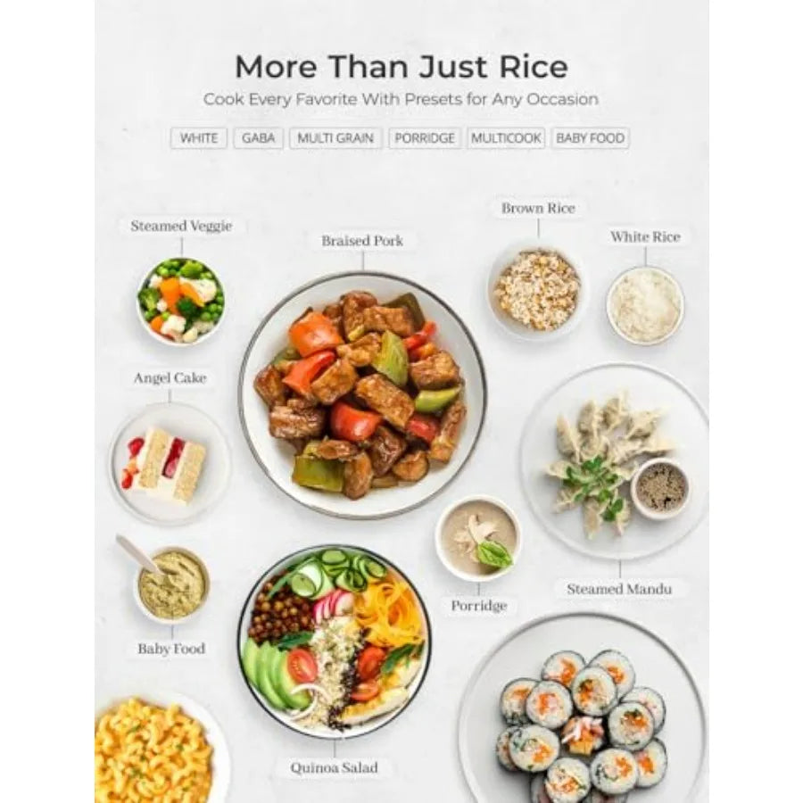 Micom Rice Cooker 8-Cup Uncooked / 16-Cup Cooked with Nonstick Inner Pot, Large Rice Maker with 9 Menu Options, Fuzzy Logic Technology, Auto Clean Mode, LCD Display