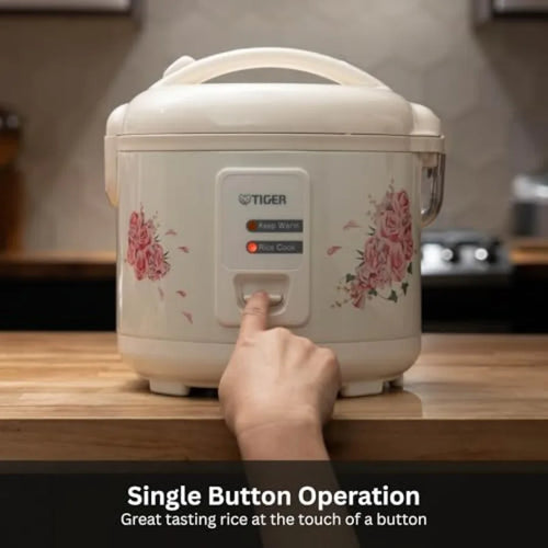 5.5 Cup Capacity White Rice Cooker with Non-Stick Inner Pot, Retractable Power Cord, and Keep Warm up to 12 hours