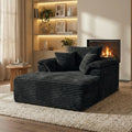 Modern Corduroy Single Sofa Bed, Lounge Recliner Chair with Lumbar Support, Thick Cushion Ergonomic Cloud Sofa