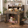33" Dog Crate urniture with Storage Shel & 2 StainlSteel Bowls, Heavy Duty Indoor Dog Kennel or Medium/Small Dogs, Wooden Dog Ca
