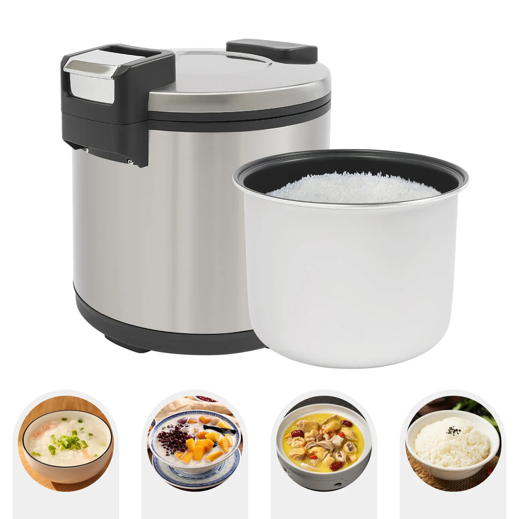 Commercial Rice Warmer 19L 20Qt, 110V Stainless Steel Rice Keeper, Non-Stick Inner Liner for Restaurant Buffet, US Plug