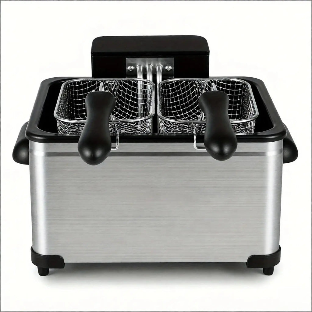 5.3-Qt Electric Deep Fryer with 3 Baskets 1700W Power LED Touch Screen Display And 6 Cooking Presets for Kitchen Use