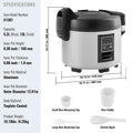 SucceBuy Commercial Rice Cooker 60/70 Cup Capacity Rice Cooker 13/15 L with Nonstick Inner Pot Fast Cooking with Rice Cup Paddle