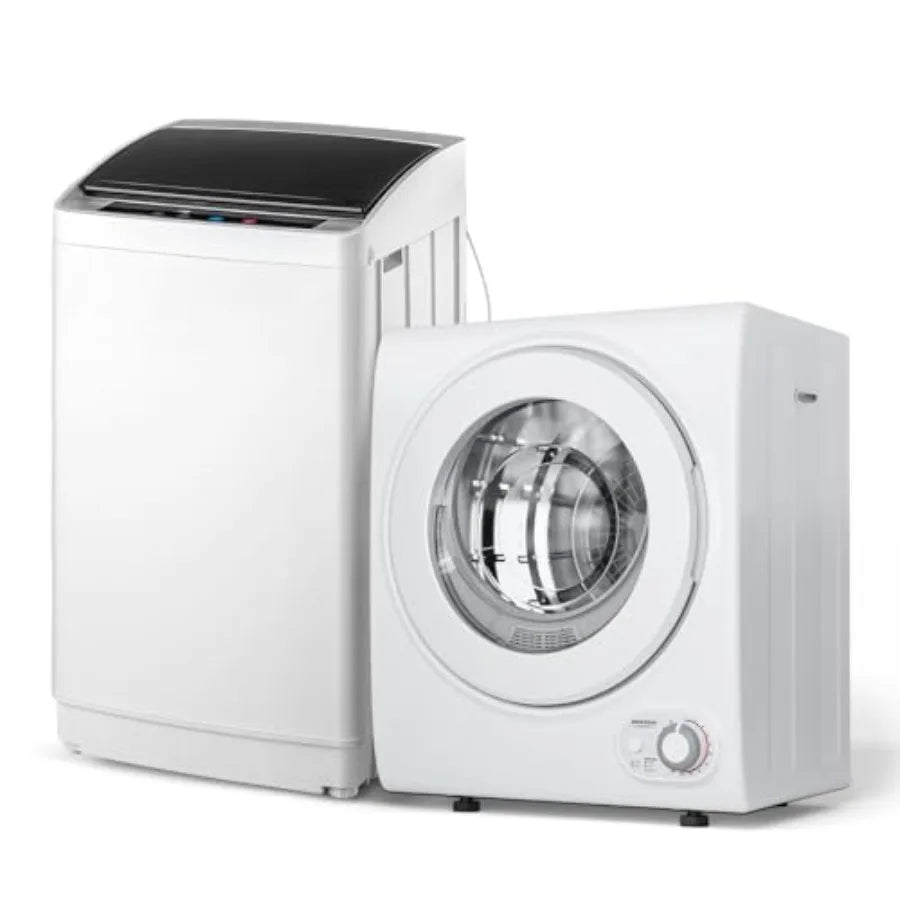 17.8LBS Full Automatic Washing Machine and 1.5CuFt Portable Clothes Dryer Set, Compact Laundry Washer and Dryer Combo Set with