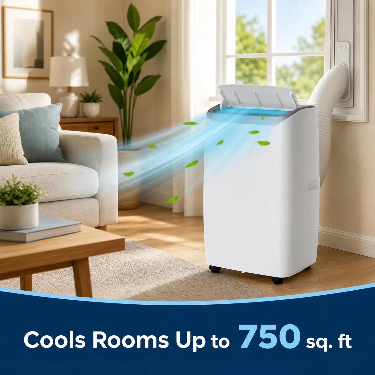 14000 BTU Portable Air Conditioner Fast Cooling Up To 750 Sq Ft 3 In 1 Portable AC Unit With Cool Dry And Fan Modes 24H Timer Function And Remote Control For Room Office