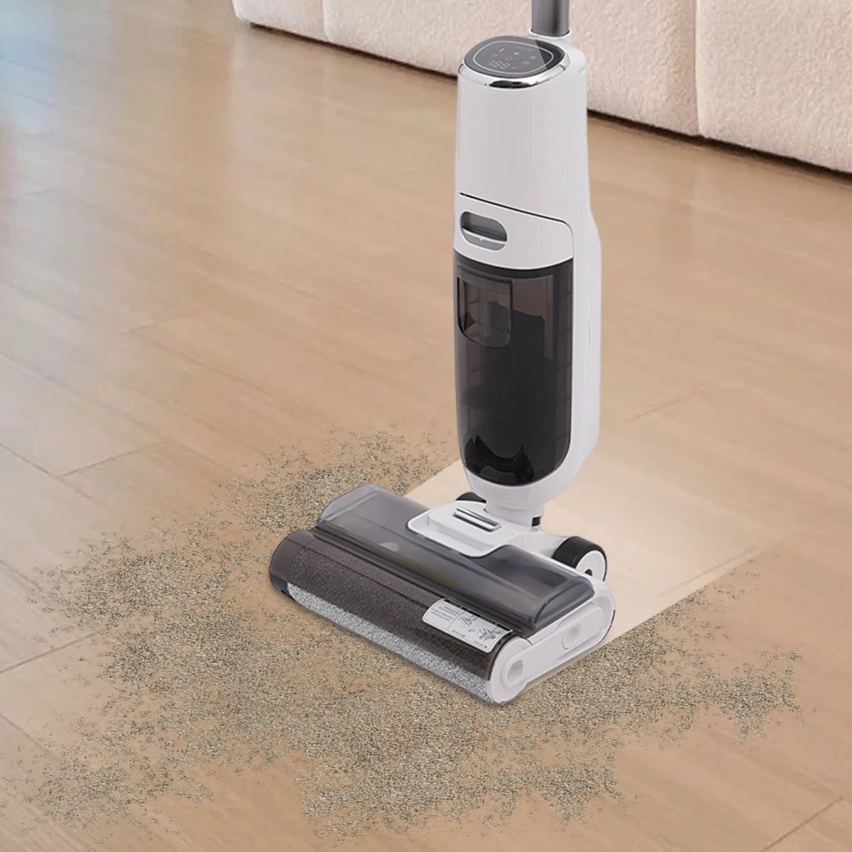 Smart Wet Dry Vacuum Cordless 600ml Dual Tank Floor Cleaner Brushless Motor Quiet Vacuum for Pet Rooms Baby Rooms Marble
