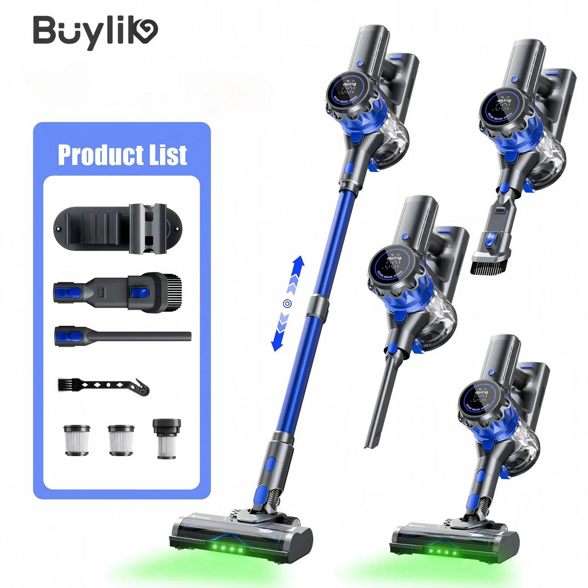 Buylike Wireless Vacuum Cleaner with Large LED Display High Suction Power Portable Dustbuster for Home Cleaning
