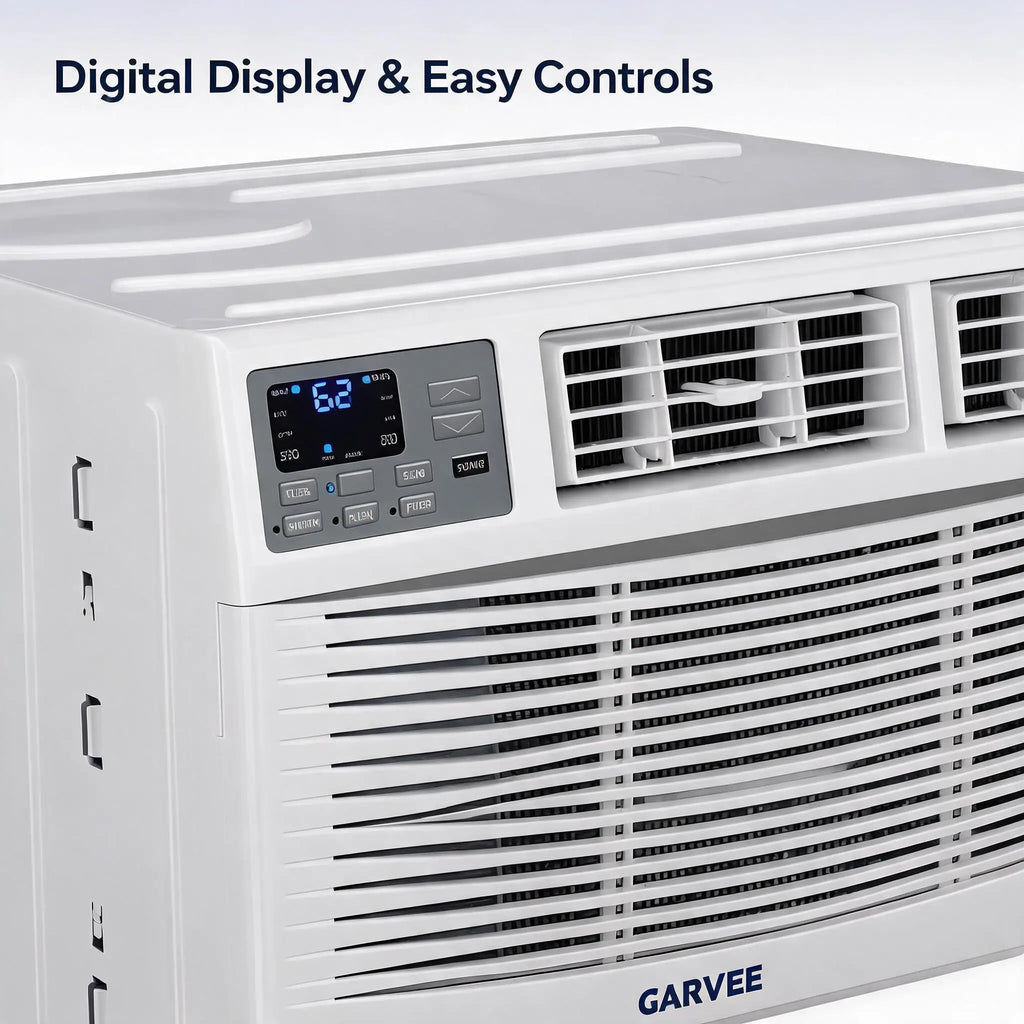 Window Air Conditioner 8000 BTU With Heat Energy Efficient AC Unit Remote Control WiFi Enabled Compatible With Alexa And Google Assistant For Room Up To 350 Sq Ft