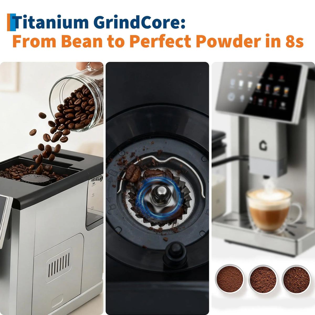 Super Fully Automatic Coffee Machine, 6 Coffee Styles Touch Control Espresso Cappuccino Latte Maker with Milk Jug