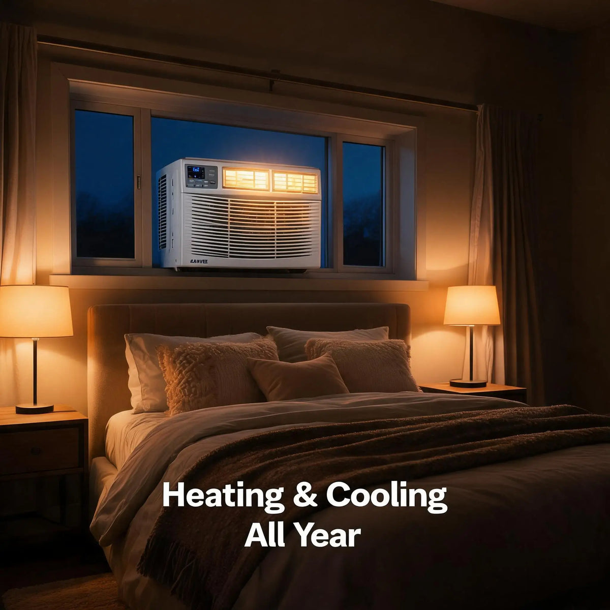 Window Air Conditioner 8000 BTU With Heat Energy Efficient AC Unit Remote Control WiFi Enabled Compatible With Alexa And Google Assistant For Room Up To 350 Sq Ft