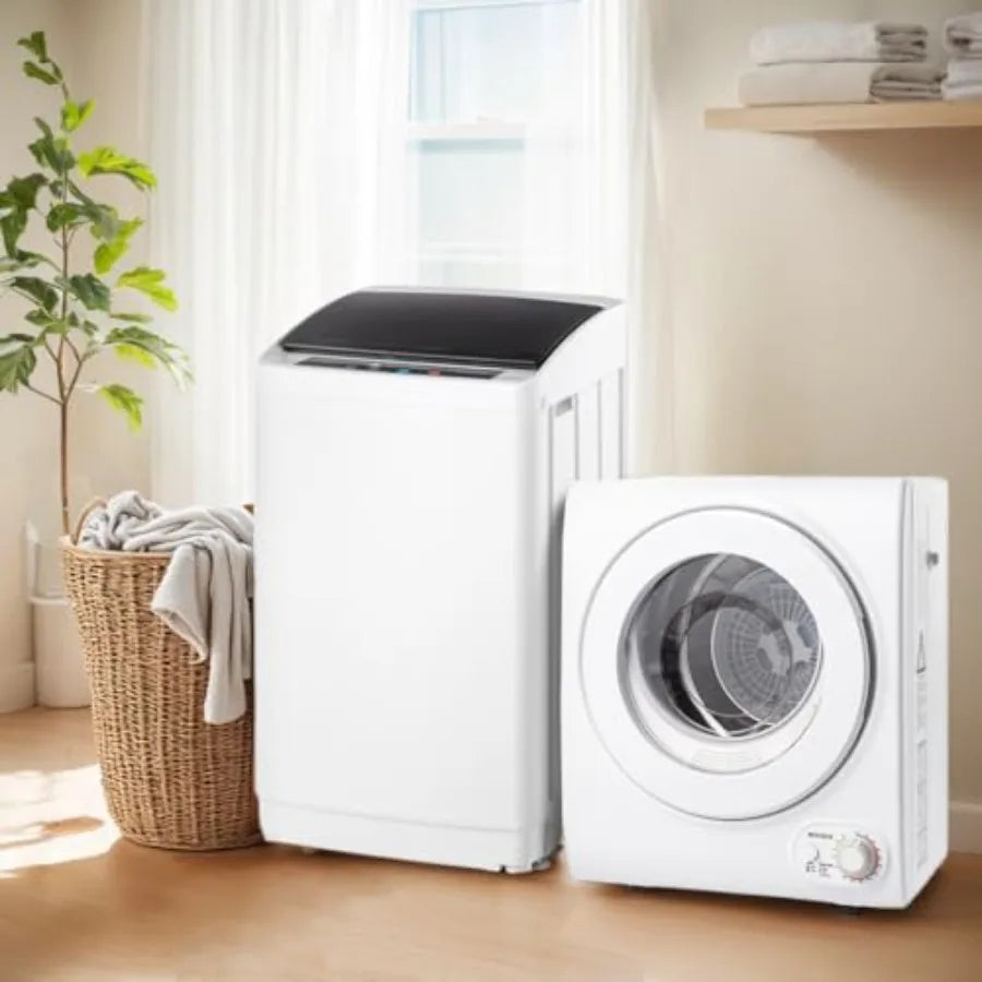 17.8LBS Full Automatic Washing Machine and 1.5CuFt Portable Clothes Dryer Set, Compact Laundry Washer and Dryer Combo Set with