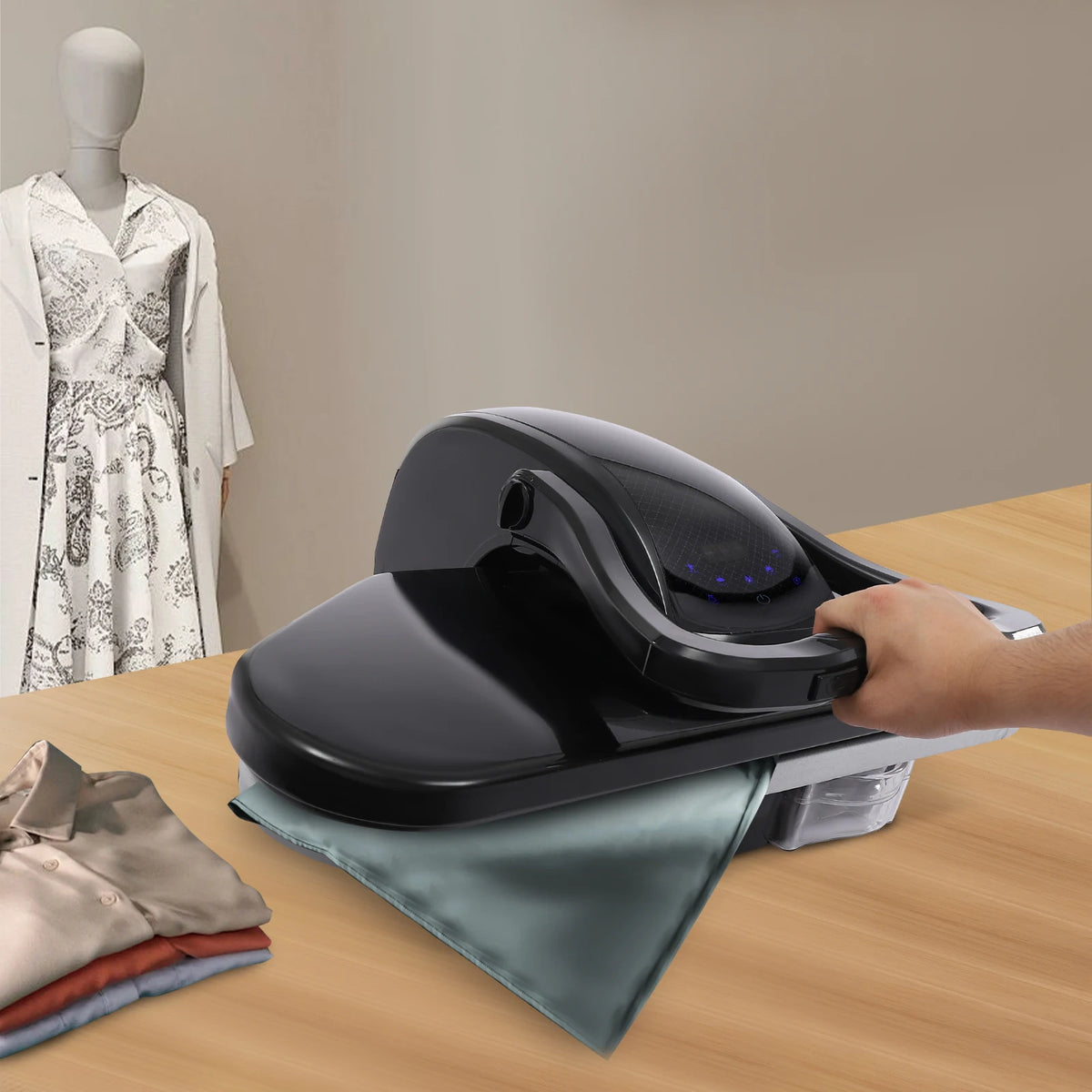 1600w Steam Iron Press with Overheat Protection and Auto Standby, Diamond Pattern Plate Heating for Professional Fabric Care at Home