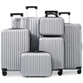 6-Piece Hardshell Luggage Set for Family Travel Lightweight ABS Material in Black TSA Locks, Spinner Wheels, Carry-On Checked S