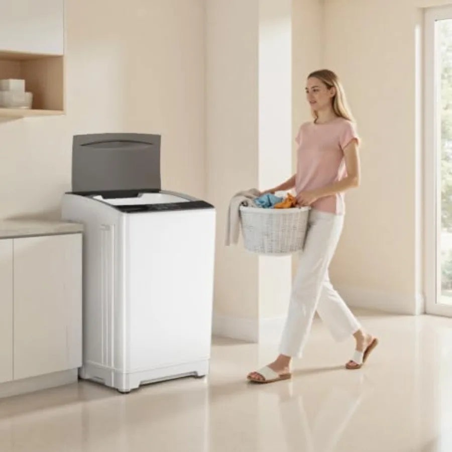 18lbs Portable Washing Machine, Laundry Washer, 2.4 Cu.Ft, White