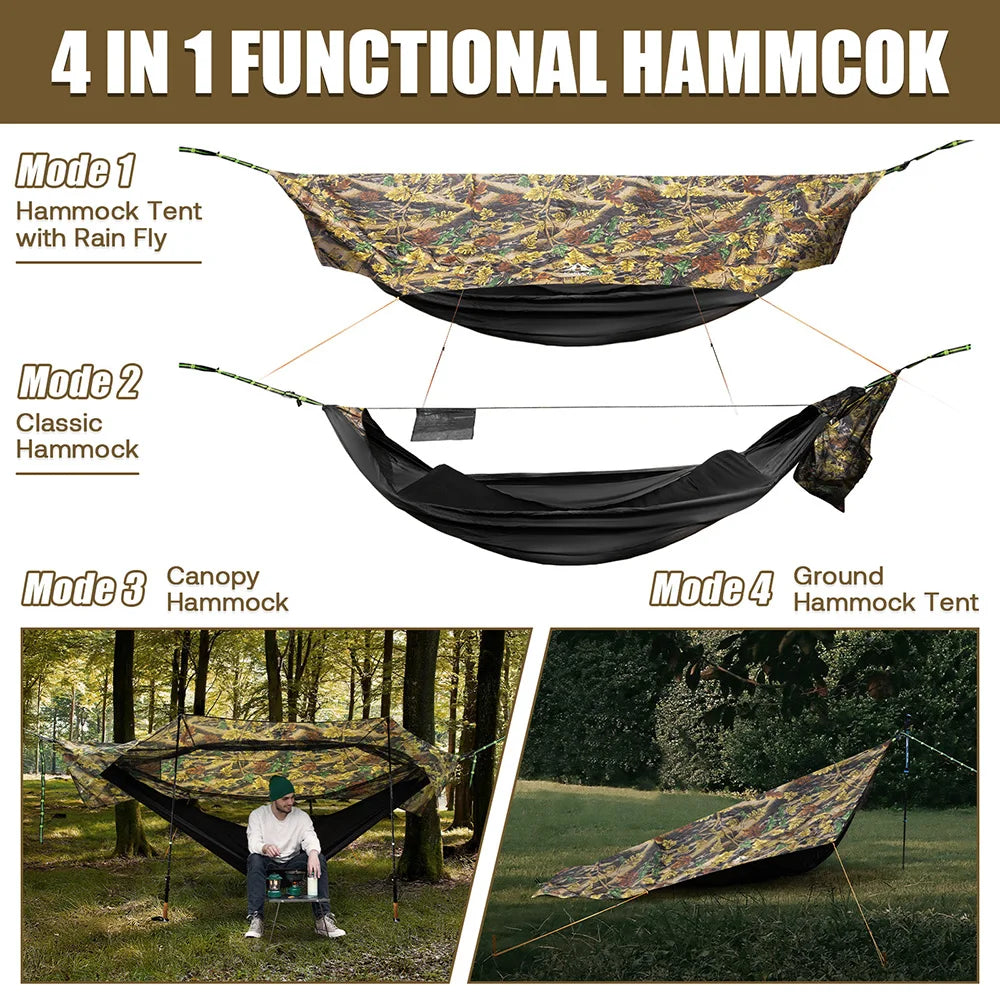 Night Cat All-in-One Camping Hammock Tent | Waterproof Bug Net Hammock for Hiking Backpacking