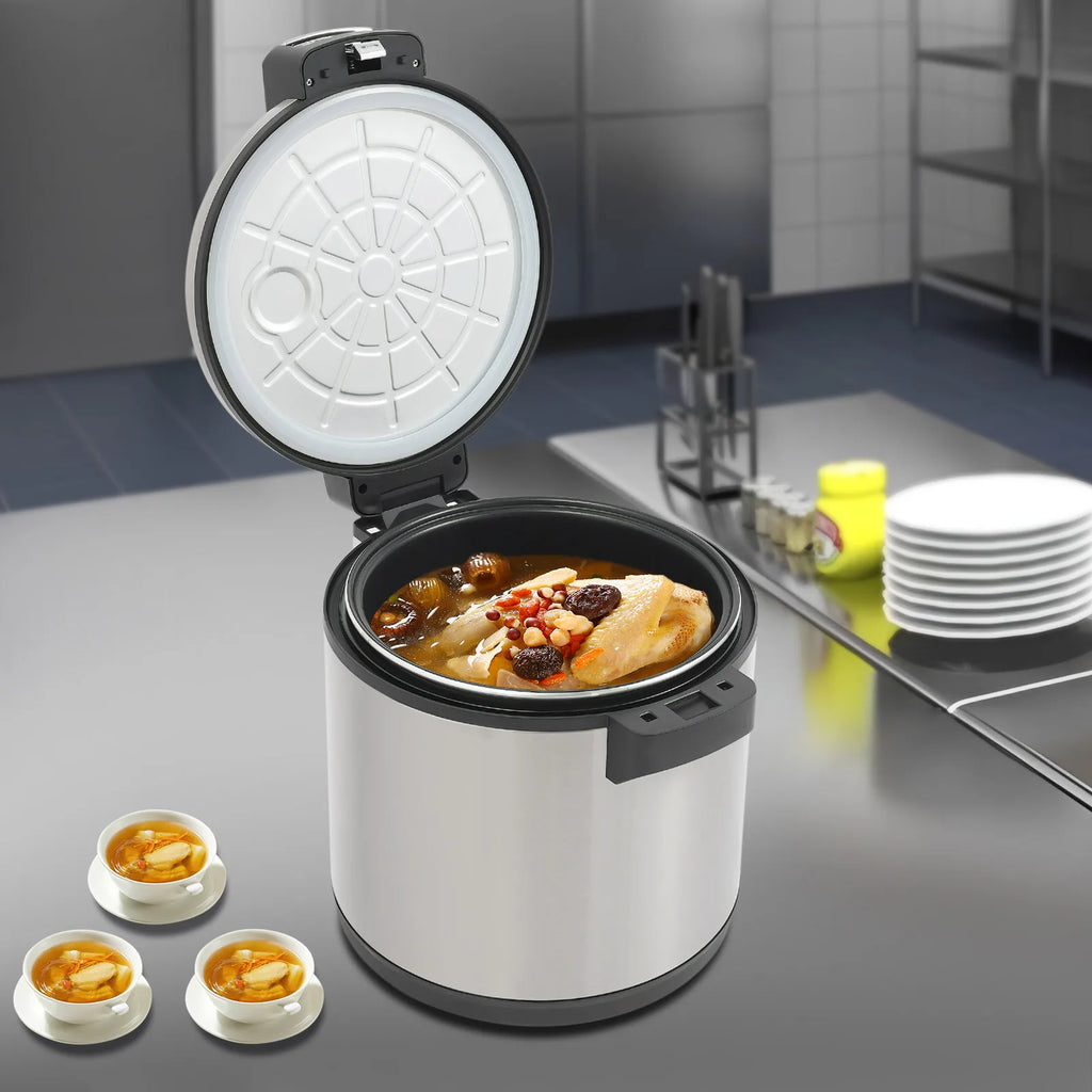 Commercial Rice Warmer 19L 20Qt, 110V Stainless Steel Rice Keeper, Non-Stick Inner Liner for Restaurant Buffet, US Plug