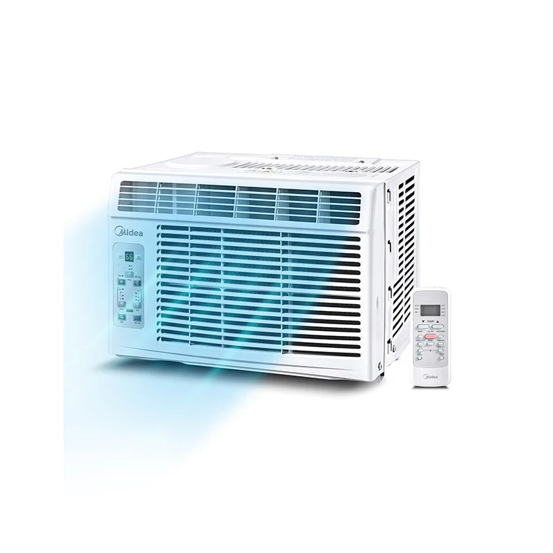 Midea Digital Window Air Conditioner with Remote Control, 3-in-1 Cool/Fan/Dehumidifier AC Unit for Rooms Up to 250 Sq.Ft, Quiet 52dB Sleep Mode, Easy Install Kit Fits 23"-36" Windows, Washable Reusable Filter, Complete Mount