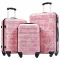 Pink Hardshell Luggage Sets 3 pcs Spinner Suitcase with TSA Lock Lightweight-20"+24"+28" Luggages Flower Pattern