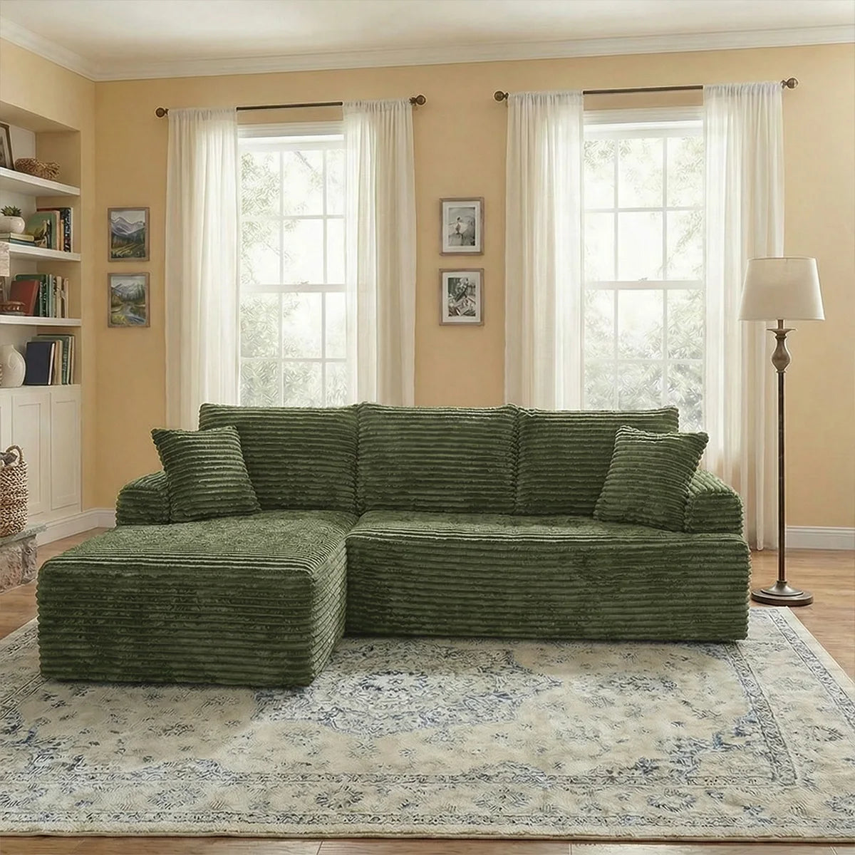 95'L L-shaped Modular Sofa - Modern Living Room Design - Comfortable - No Assembly Required - Popular Non-Rigid Combination Sofa