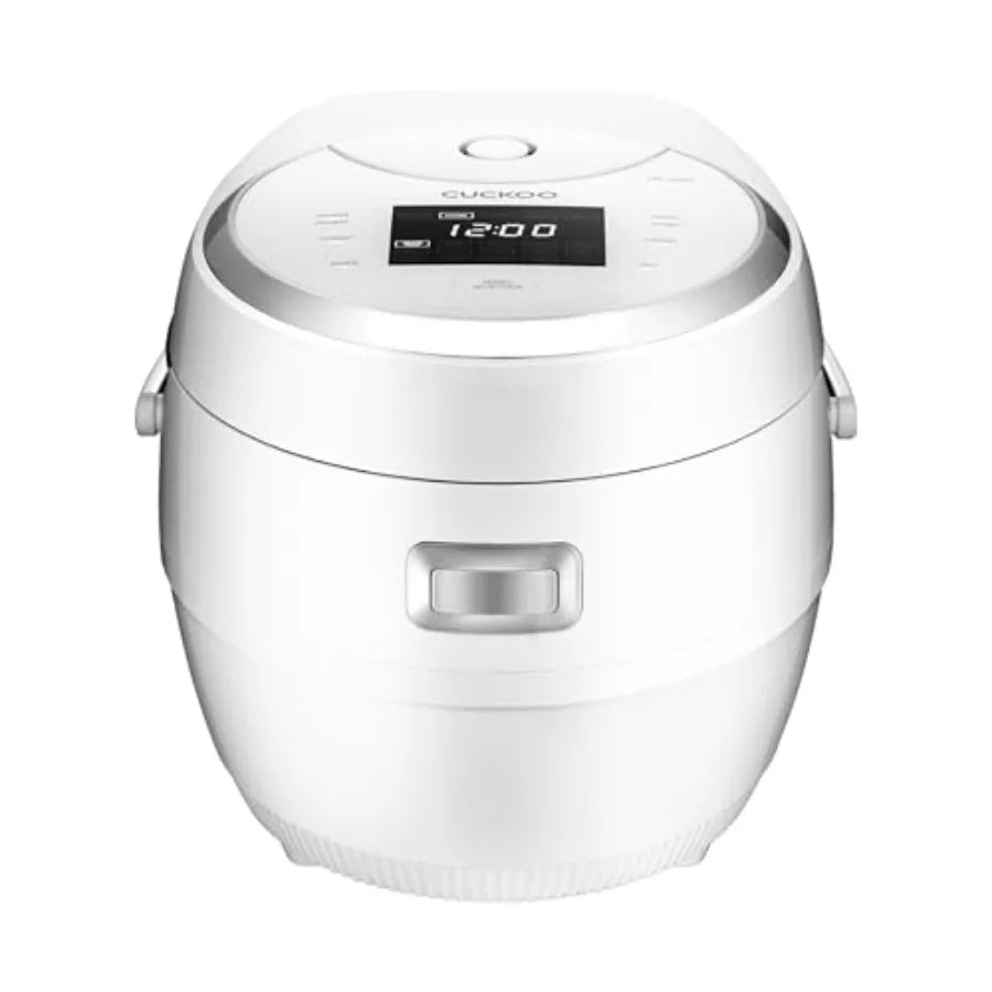 Micom Fuzzy Logic Rice Cooker for home kitchen use, white plastic and stainless steel, 20-cup cooked capacity with precise temp
