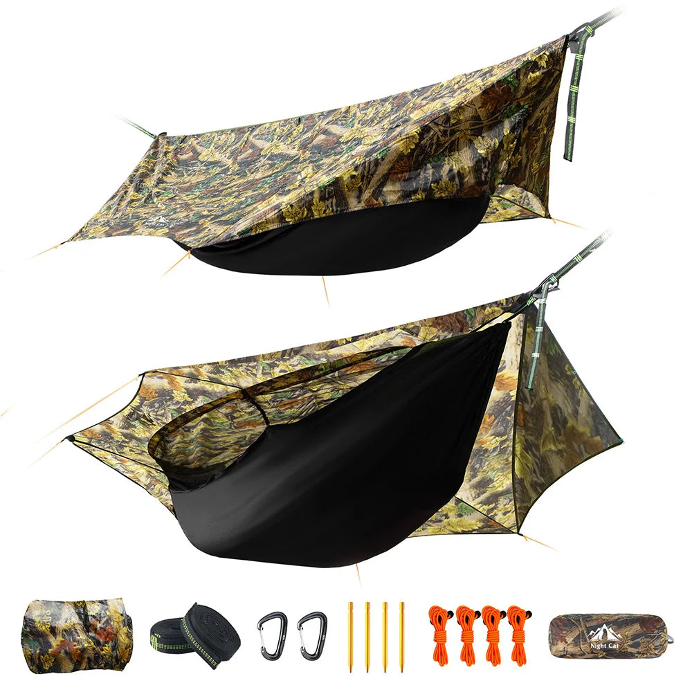 Night Cat All-in-One Camping Hammock Tent | Waterproof Bug Net Hammock for Hiking Backpacking