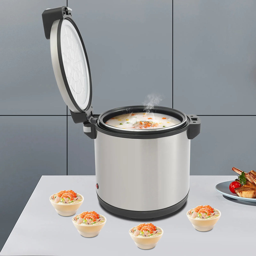 Commercial Rice Warmer 19L 20Qt, 110V Stainless Steel Rice Keeper, Non-Stick Inner Liner for Restaurant Buffet, US Plug