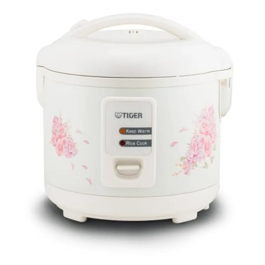 5.5 Cup Capacity White Rice Cooker with Non-Stick Inner Pot, Retractable Power Cord, and Keep Warm up to 12 hours