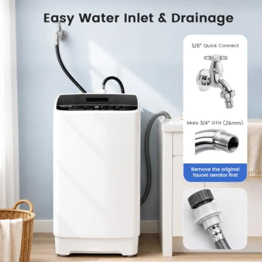 1.08 Cu.Ft Portable Washing Machine for Apartments, White
