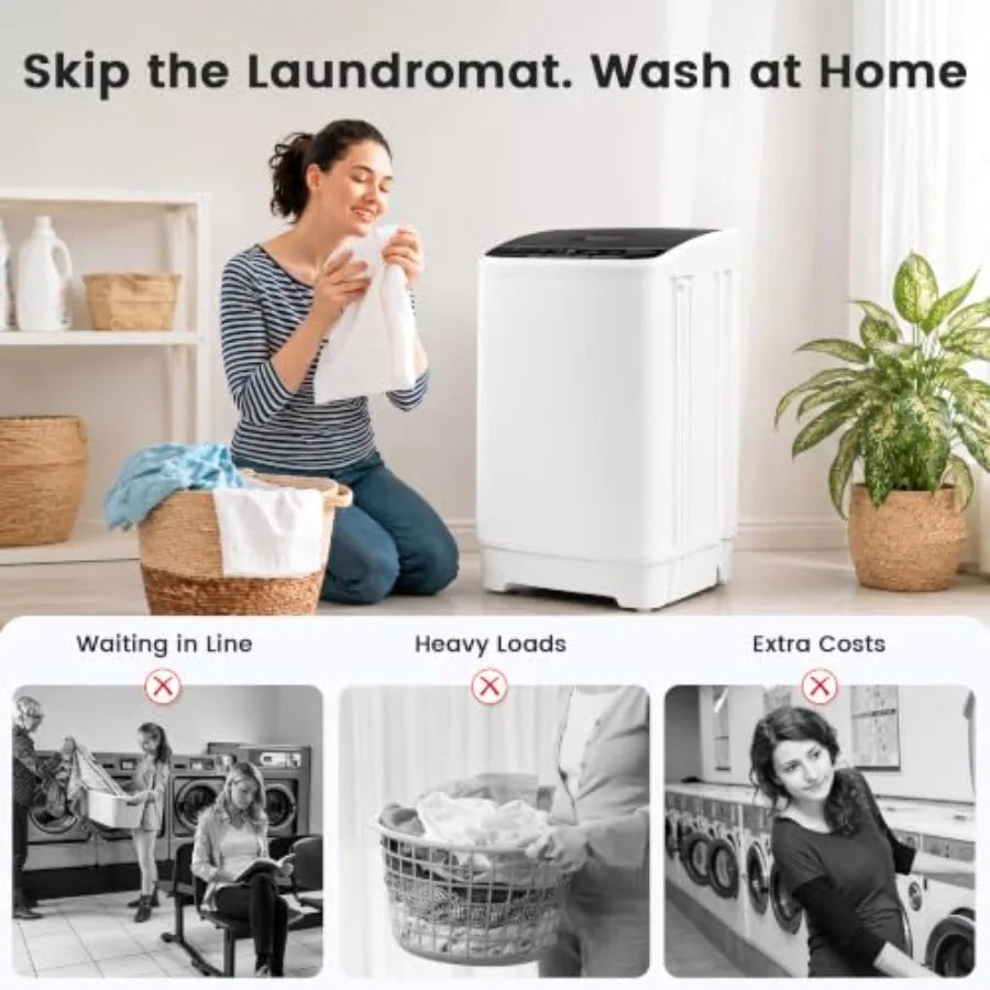 1.08 Cu.Ft Portable Washing Machine for Apartments, White