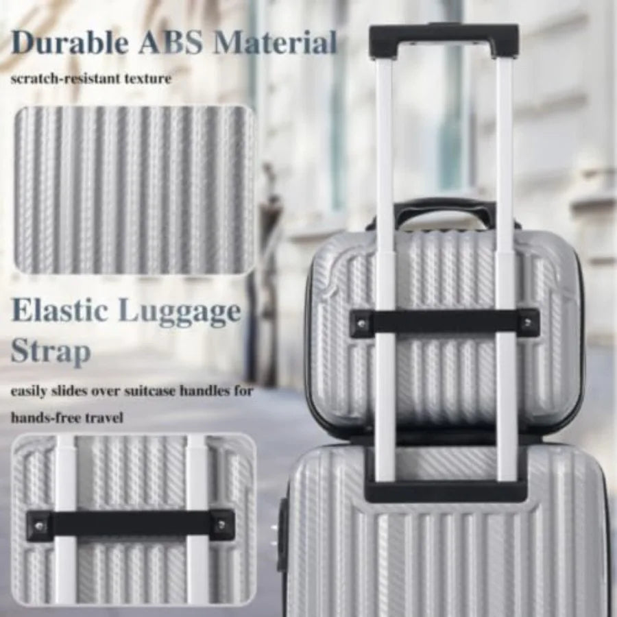 6-Piece Hardshell Luggage Set for Family Travel Lightweight ABS Material in Black TSA Locks, Spinner Wheels, Carry-On Checked S