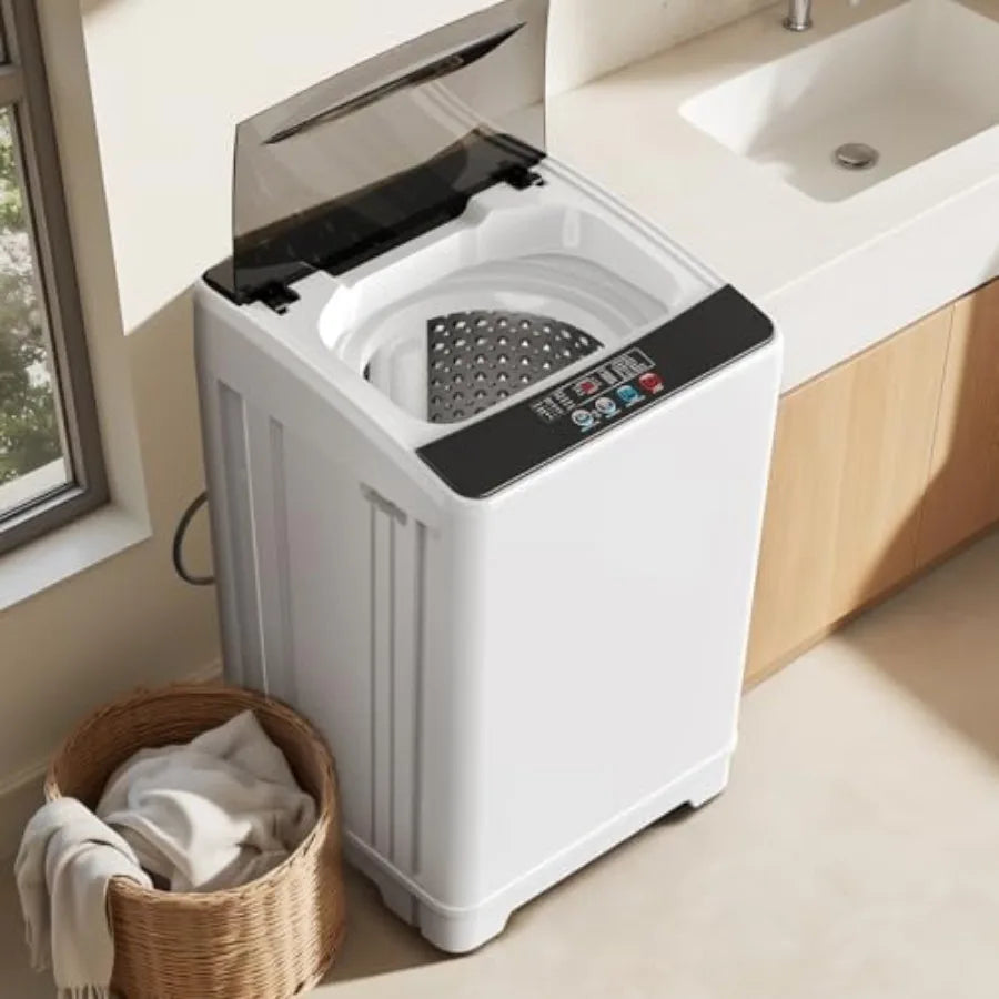 18lbs Portable Washing Machine, Laundry Washer, 2.4 Cu.Ft, White