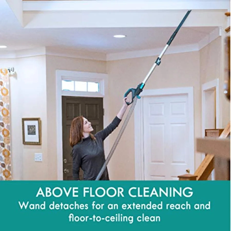Intuition Bagged Upright Vacuum Lift-Up Carpet Cleaner for home use, plastic body, black color, pet-friendly 2-motor suction wi