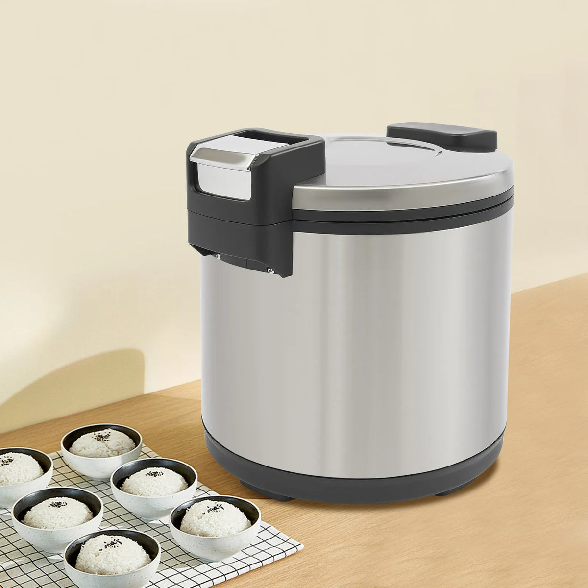 Commercial Rice Warmer 19L 20Qt, 110V Stainless Steel Rice Keeper, Non-Stick Inner Liner for Restaurant Buffet, US Plug