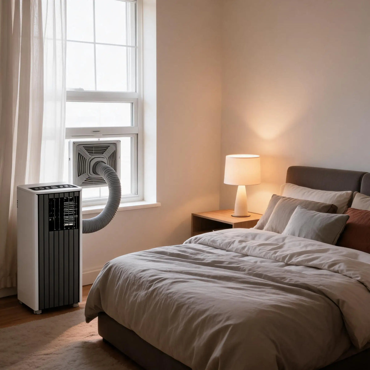 8000 BTU Portable Air Conditioner 3-In-1 Cool Dry Fan Modes Quiet AC With Remote Window Kit 45 Pints Per Day Dehumidifier 27.4x11.7x11.3 Inches For Rooms Up To 350 Sq Ft